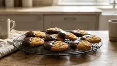 Krokante double ginger cookies met stemgember en pure chocolade (makkelijk recept)